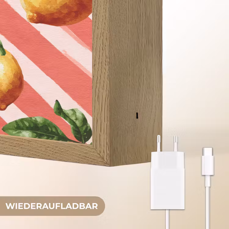 Citroen - Geïllustreerd - Oranje Light Box met batterij (Wandlamp) middel 907 -USP_websiteoplaadbaarDE