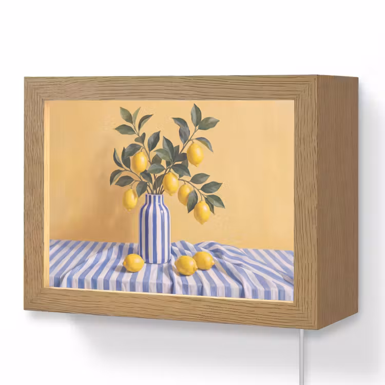Lightbox - Wandleuchte - Zitrone – Stillleben – Modern - Citroen - Stilleven - Modern Light Box met kabel (Wandlamp) klein