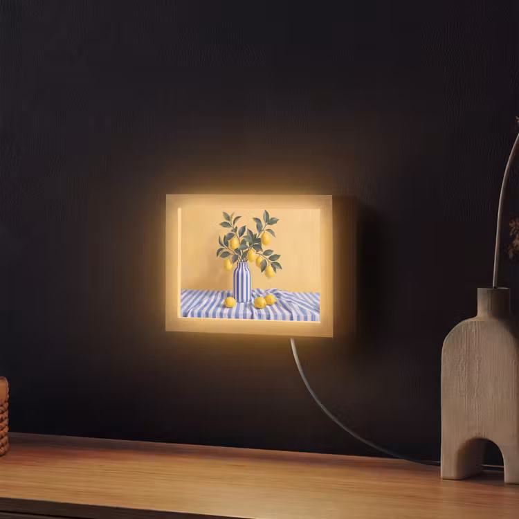 Lightbox - Wandleuchte - Zitrone – Stillleben – Modern - Citroen - Stilleven - Modern Light Box met kabel (Wandlamp) klein