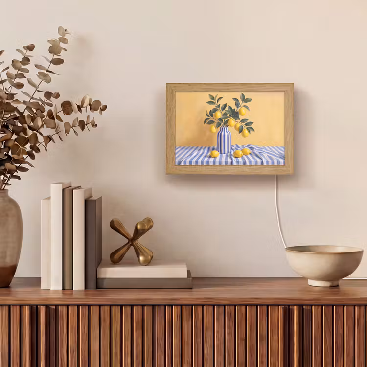 Lightbox - Wandleuchte - Zitrone – Stillleben – Modern - Citroen - Stilleven - Modern Light Box met kabel (Wandlamp) klein
