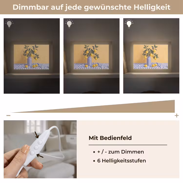 Lightbox - Wandleuchte - Zitrone – Stillleben – Modern - Citroen - Stilleven - Modern Light Box met kabel (Wandlamp) klein