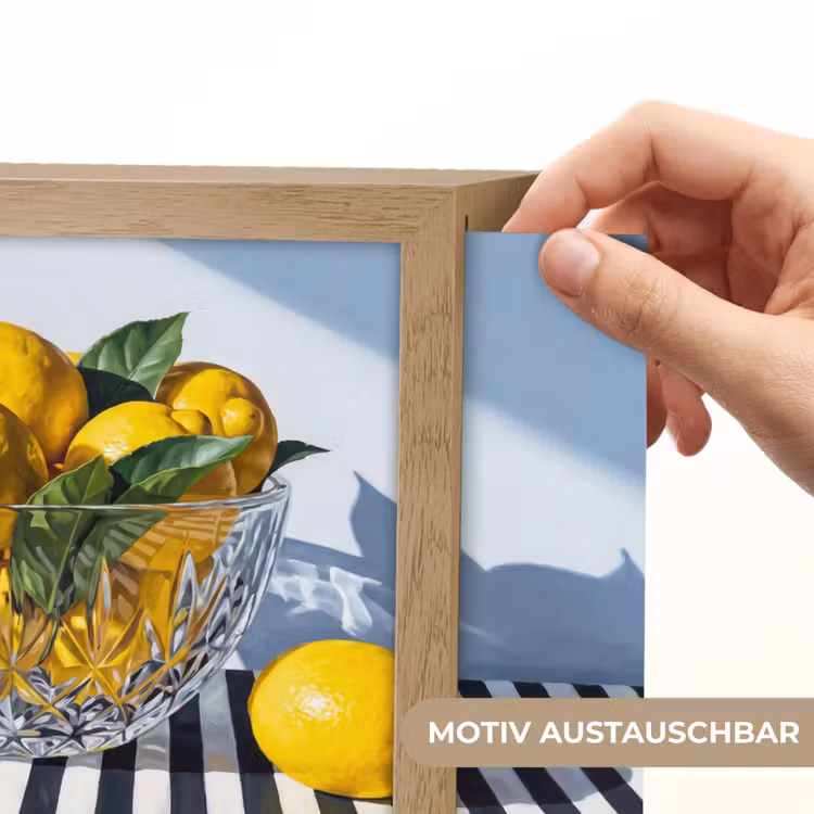 Lightbox - Wandleuchte - Zitronen – Obst – Gelb - Citroenen - Fruit - Geel Light Box met kabel (Wandlamp) klein