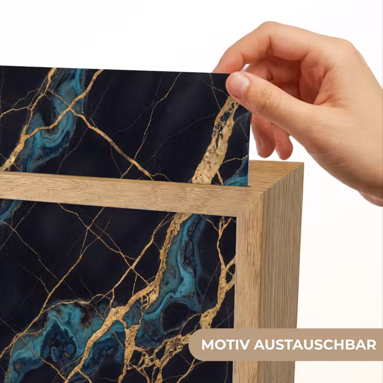 Abstract - Gouden lijnen - Kunst - Modern - Zwart Light Box met kabel (Wandlamp) klein -USP_websiteprintDE