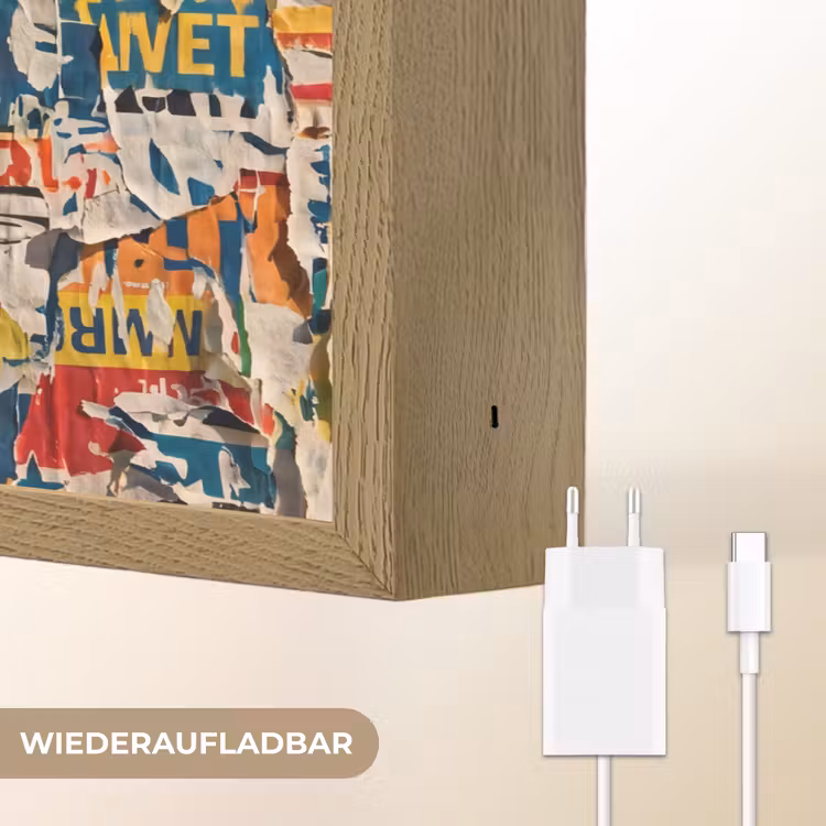 Abstract - Gelaagd papier - Urban - Modern - Kleurrijk Light Box met batterij (Wandlamp) middel -USP_websiteoplaadbaarDE