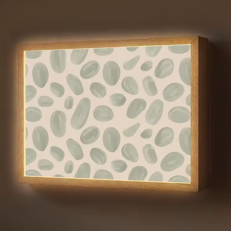 Abstract - Patroon - Organisch - Groen - Modern Light Box met batterij (Wandlamp) middel -z3d_website