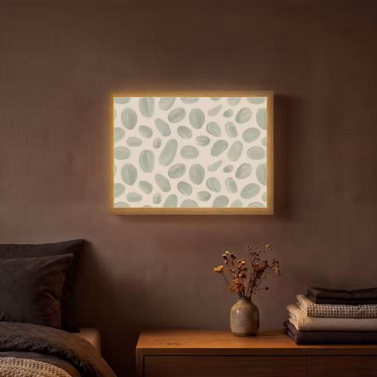 Abstract - Patroon - Organisch - Groen - Modern Light Box met batterij (Wandlamp) middel -sfeer4