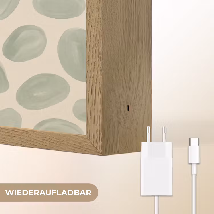 Abstract - Patroon - Organisch - Groen - Modern Light Box met batterij (Wandlamp) middel -USP_websiteoplaadbaarDE