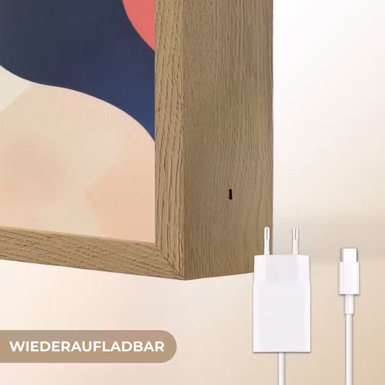 Abstract - Blauw - Roze Light Box met batterij (Wandlamp) middel -USP_websiteoplaadbaarDE