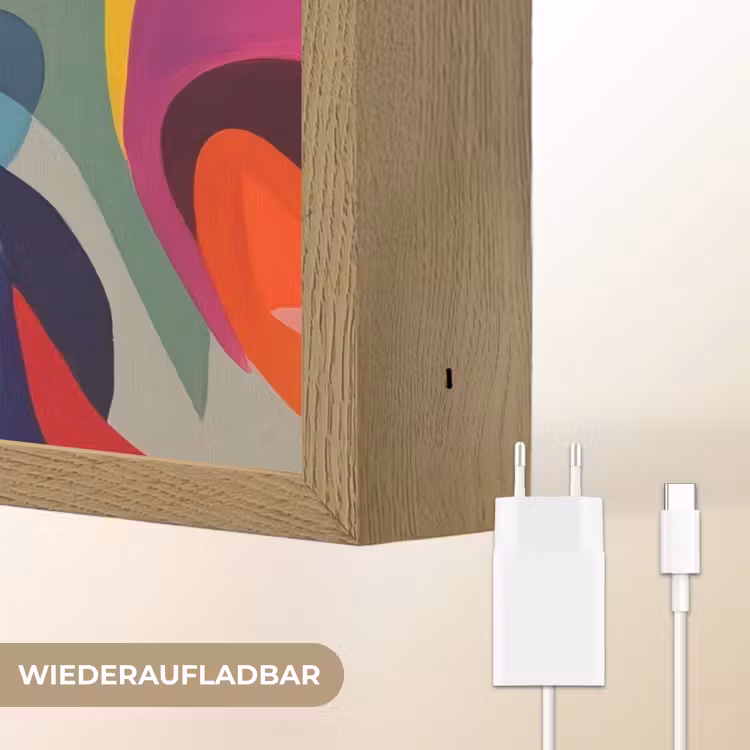 Abstract - Kleurrijk - Golven - Lijnen Light Box met batterij (Wandlamp) middel -USP_websiteoplaadbaarDE