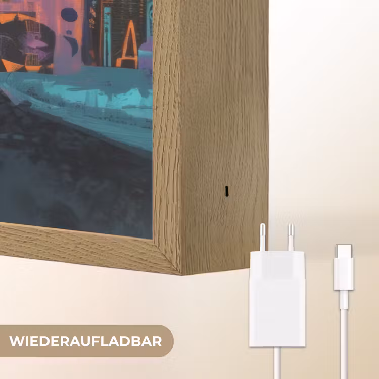 Abstract - Figuren - Kleurrijk Light Box met batterij (Wandlamp) middel -USP_websiteoplaadbaarDE