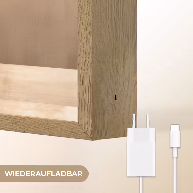 Abstract - Vlakken - Zwart - Rond Light Box met batterij (Wandlamp) middel -USP_websiteoplaadbaarDE