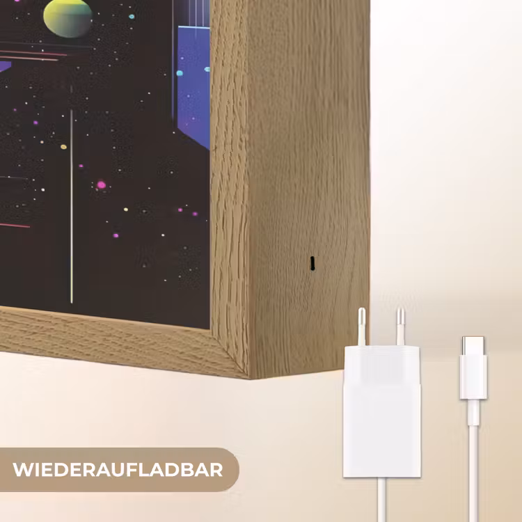 Abstract - Vormen - Kleurrijk - Lijnen Light Box met batterij (Wandlamp) middel -USP_websiteoplaadbaarDE