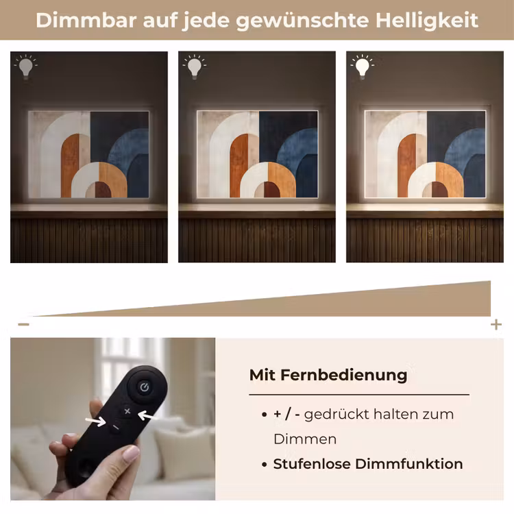 Abstract - Vormen - Donkerblauw Light Box met batterij (Wandlamp) middel -USP_dimbaarDE
