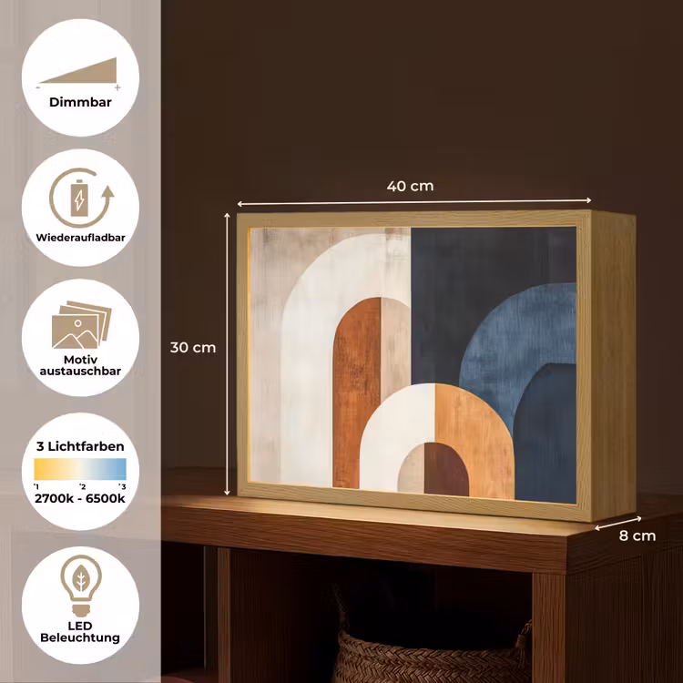 Abstract - Vormen - Donkerblauw Light Box met batterij (Wandlamp) middel -USP_websiteoverzichtDE