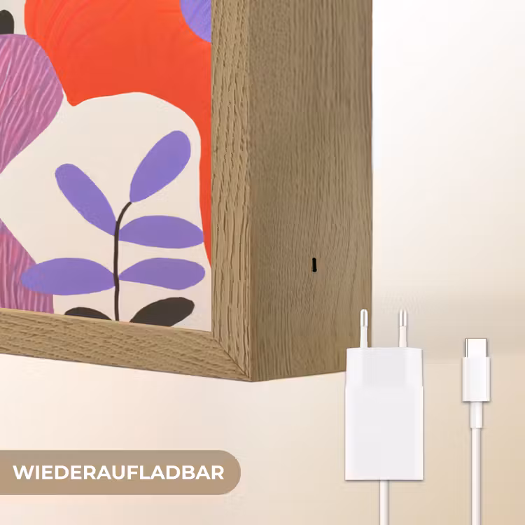 Abstract - Vormen - Kleuren - Stippen Light Box met batterij (Wandlamp) middel -USP_websiteoplaadbaarDE