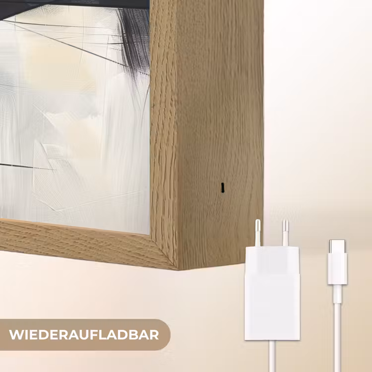 Abstract - Vormen - Goud - Blauw - Geometrisch Light Box met batterij (Wandlamp) middel -USP_websiteoplaadbaarDE