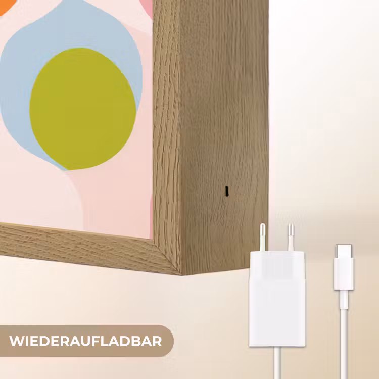 Abstract - Vormen - Roze Light Box met batterij (Wandlamp) middel -USP_websiteoplaadbaarDE