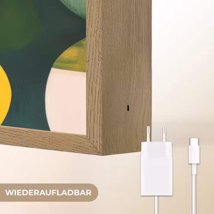 Abstract - Geel - Roze - Groen Light Box met batterij (Wandlamp) middel -USP_websiteoplaadbaarDE