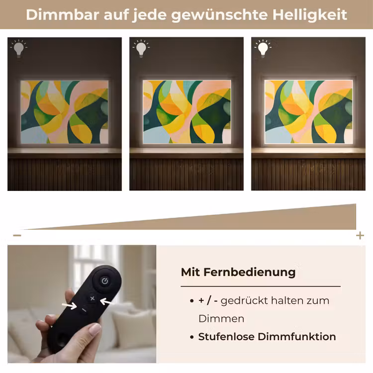 Abstract - Geel - Roze - Groen Light Box met batterij (Wandlamp) middel -USP_dimbaarDE