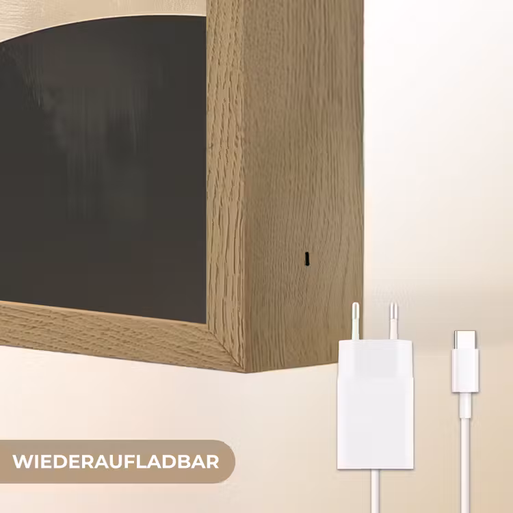 Abstract - Geometrische vormen - Zwart - Goud Light Box met batterij (Wandlamp) middel -USP_websiteoplaadbaarDE