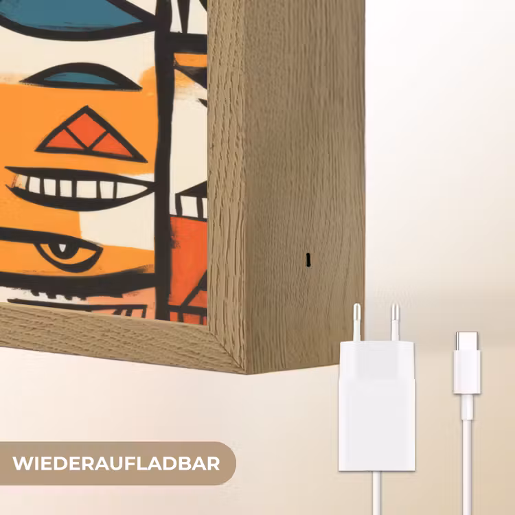Abstract - Gezichten - Mozaïek Light Box met batterij (Wandlamp) middel -USP_websiteoplaadbaarDE