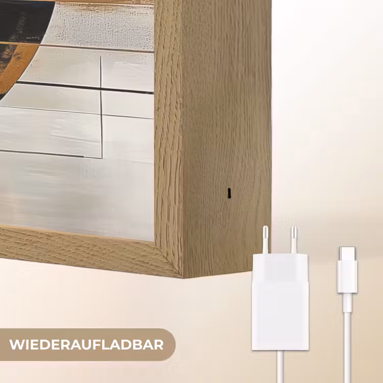 Abstract - Goud - Brons - Groen - Vormen - Modern Light Box met batterij (Wandlamp) middel -USP_websiteoplaadbaarDE