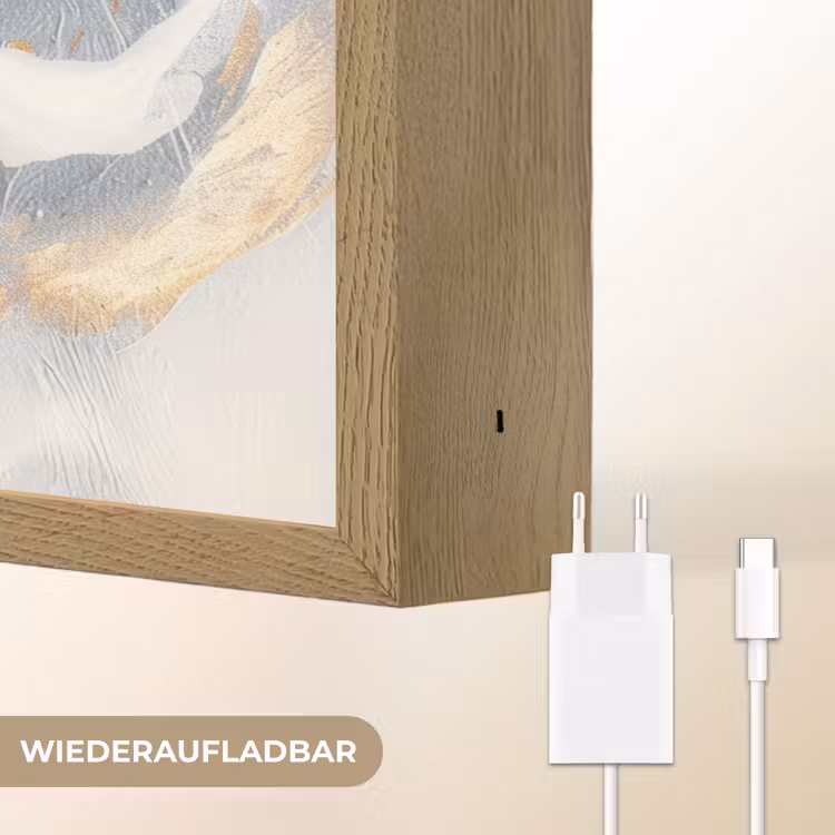 Abstract - Goud - Verf - Aesthetic - Art Light Box met batterij (Wandlamp) middel -USP_websiteoplaadbaarDE
