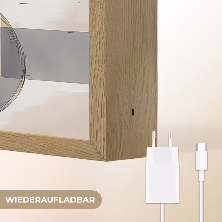 Abstract - Goud - Zilver - Vormen - Aesthetic - Modern Light Box met batterij (Wandlamp) middel -USP_websiteoplaadbaarDE