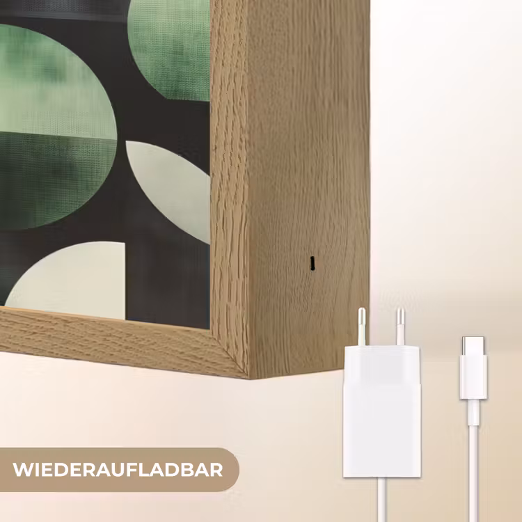Abstract - Groen - Vormen Light Box met batterij (Wandlamp) middel -USP_websiteoplaadbaarDE