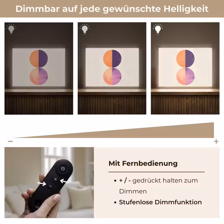 Abstract - Cirkels - Paars Light Box met batterij (Wandlamp) middel -USP_dimbaarDE