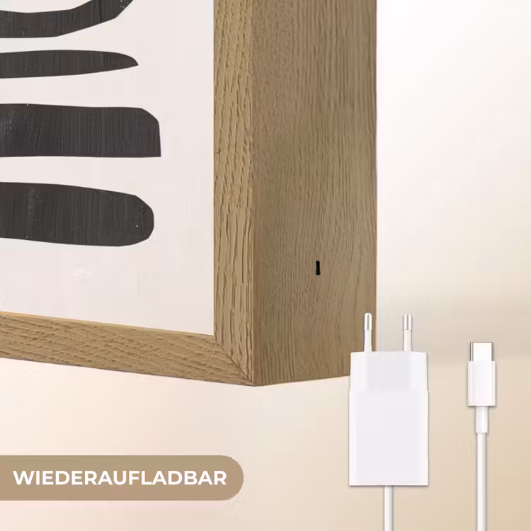 Abstract - Kunst - Vormen - Zwart Light Box met batterij (Wandlamp) middel -USP_websiteoplaadbaarDE