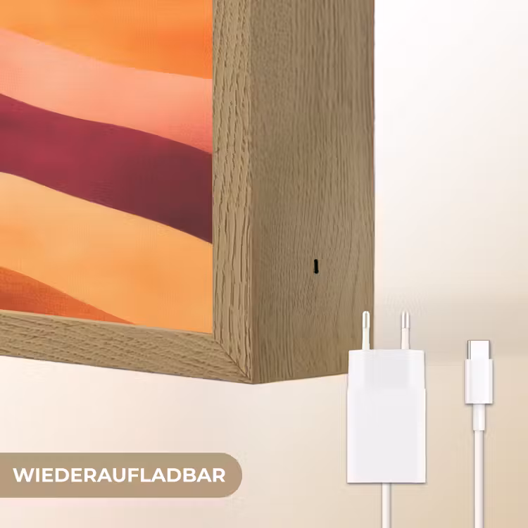 Abstract - Landschap - Golven Light Box met batterij (Wandlamp) middel -USP_websiteoplaadbaarDE