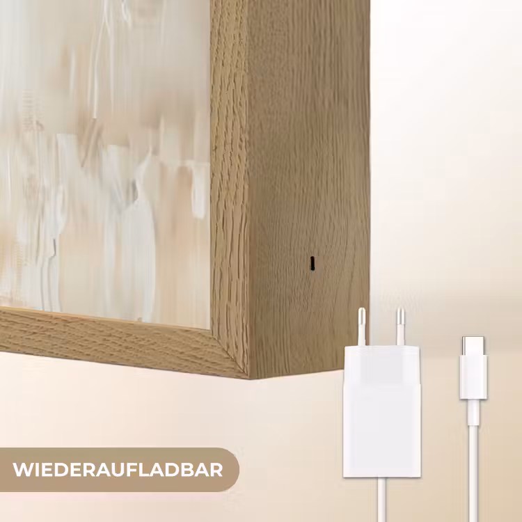 Abstract - Liefde - Zwart wit - Modern Light Box met batterij (Wandlamp) middel -USP_websiteoplaadbaarDE