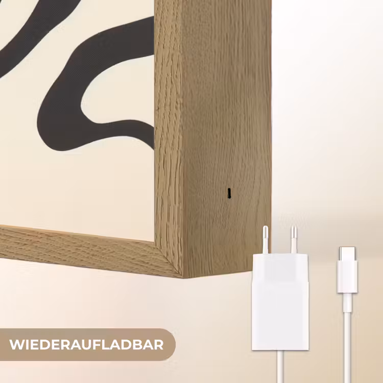 Abstract - Lijnen - Modern - Beige Light Box met batterij (Wandlamp) middel -USP_websiteoplaadbaarDE