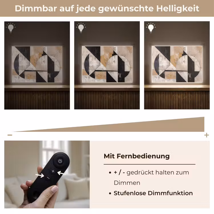 Abstract - Modern - Geometrisch - Pastel Light Box met batterij (Wandlamp) middel -USP_dimbaarDE