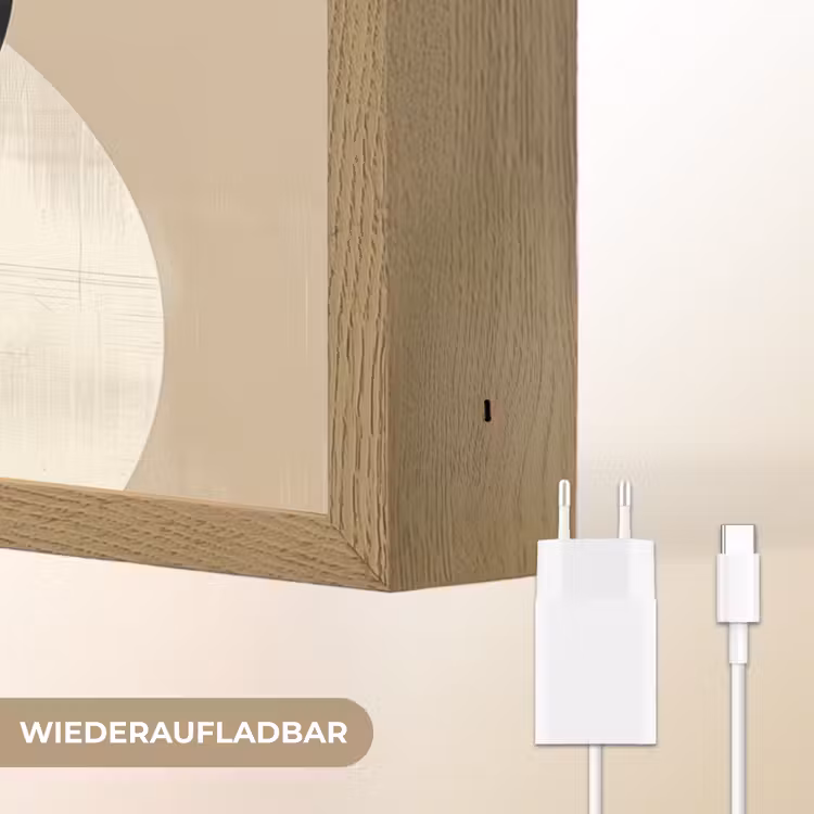 Abstract - Modern - Zwart - Goud Light Box met batterij (Wandlamp) middel -USP_websiteoplaadbaarDE