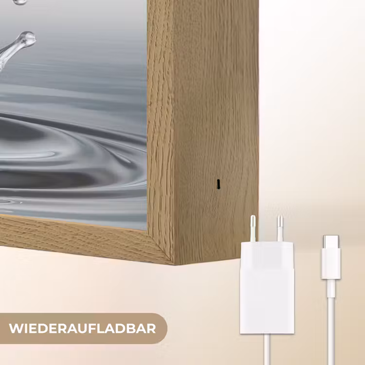 Abstract - Modern - Water - Hart Light Box met batterij (Wandlamp) middel -USP_websiteoplaadbaarDE