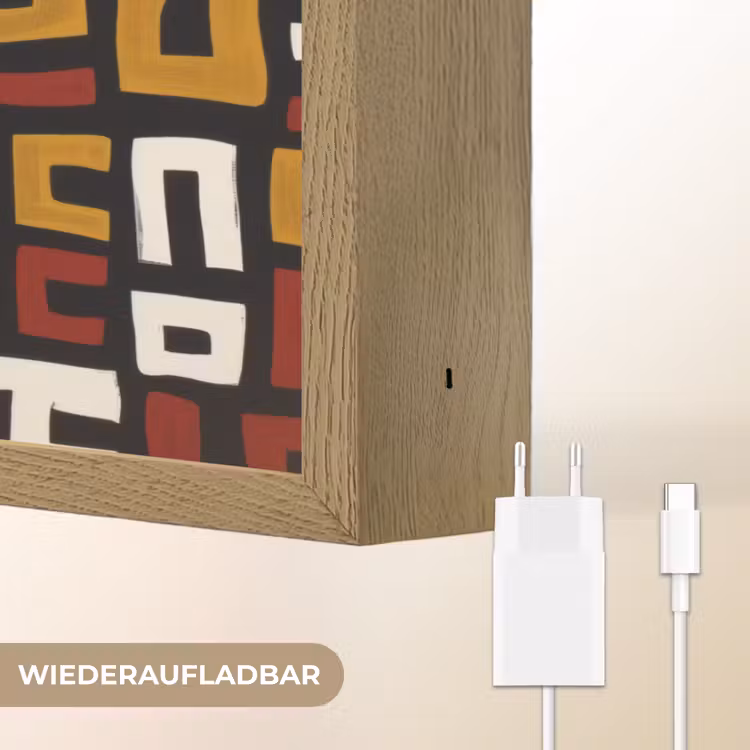 Abstract - Patroon - Rood Light Box met batterij (Wandlamp) middel -USP_websiteoplaadbaarDE