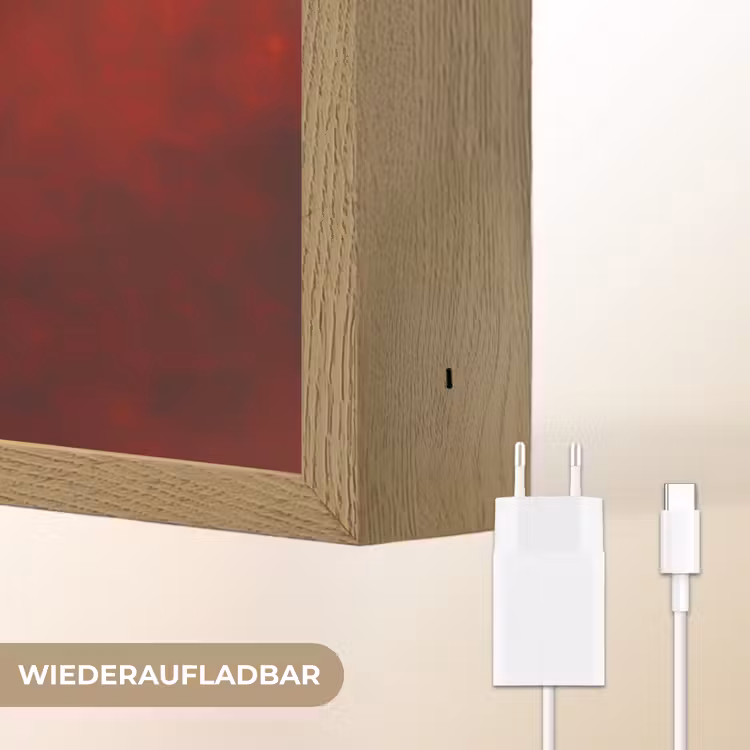 Abstract - Moeder - Kind - Rood Light Box met batterij (Wandlamp) middel -USP_websiteoplaadbaarDE