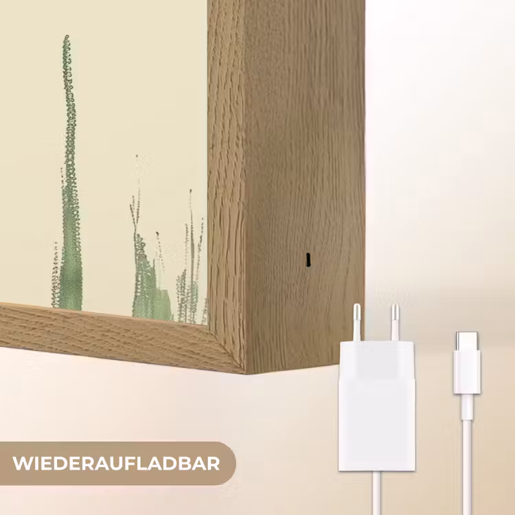Abstract - Natuur - Kunst - Zon - Modern Light Box met batterij (Wandlamp) middel -USP_websiteoplaadbaarDE