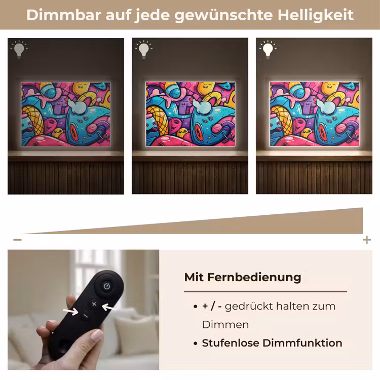 Abstract - Neon - Design - Kleurrijk - Graffiti Light Box met batterij (Wandlamp) middel -USP_dimbaarDE