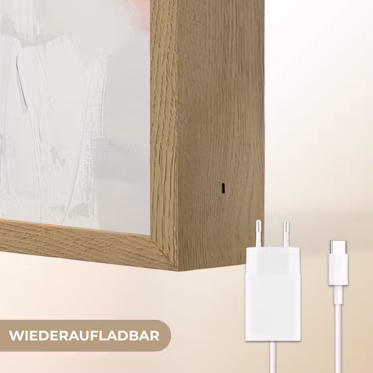 Abstract - Pastel kleuren - Goud - Modern - Aesthetic Light Box met batterij (Wandlamp) middel -USP_websiteoplaadbaarDE