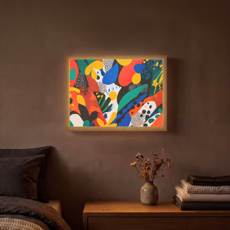Abstract - Planten - Vormen - Kleurrijk Light Box met batterij (Wandlamp) middel -sfeer4