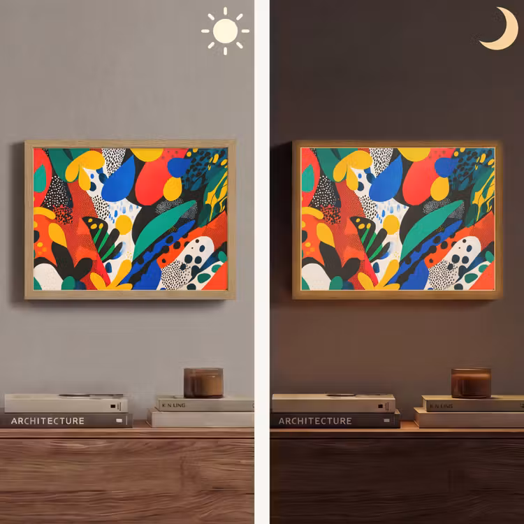 Abstract - Planten - Vormen - Kleurrijk Light Box met batterij (Wandlamp) middel -sfeer3