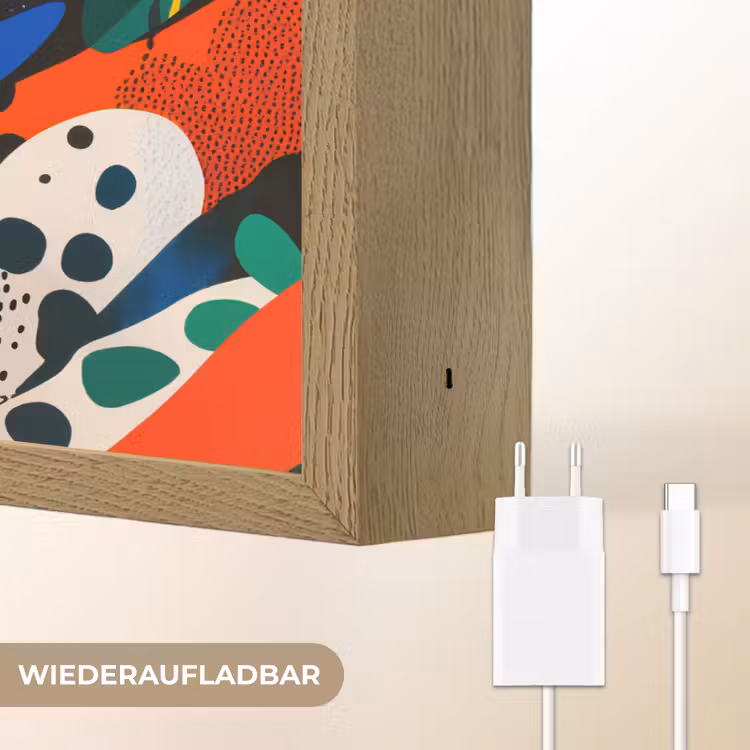 Abstract - Planten - Vormen - Kleurrijk Light Box met batterij (Wandlamp) middel -USP_websiteoplaadbaarDE