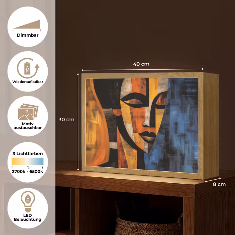 Abstract - Portret - Kleurvakken Light Box met batterij (Wandlamp) middel -USP_websiteoverzichtDE