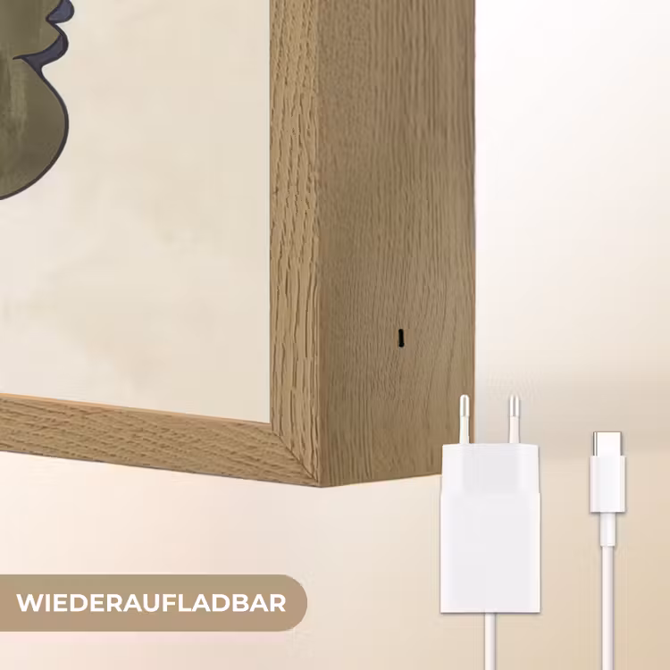 Abstract - Overlappende gezichten - Paars - Donkergroen Light Box met batterij (Wandlamp) middel -USP_websiteoplaadbaarDE