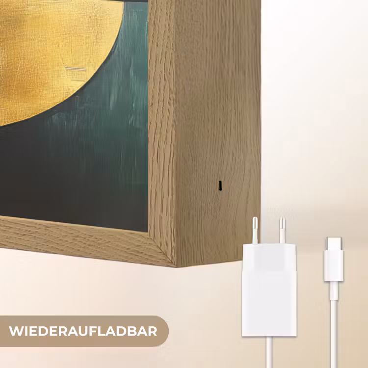 Abstract - Kerst - Goud - Rood - Groen Light Box met batterij (Wandlamp) middel -USP_websiteoplaadbaarDE