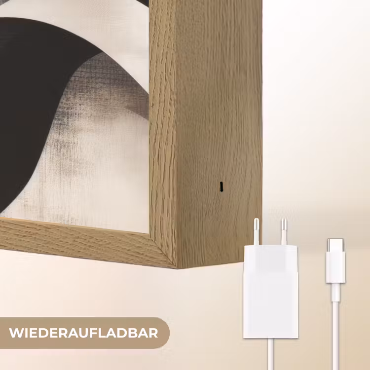 Abstract - Golven - Zwart - Verweerd Light Box met batterij (Wandlamp) middel -USP_websiteoplaadbaarDE