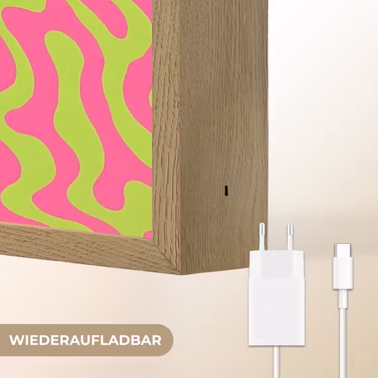 Abstract - Quote - Centraal - Roze Light Box met batterij (Wandlamp) middel -USP_websiteoplaadbaarDE